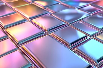 Aufkleber - Iridescent Metallic Tiles Abstract Pattern Design