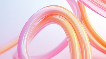 Leinwandbilder - Abstract Pink and Orange Swirling Curves