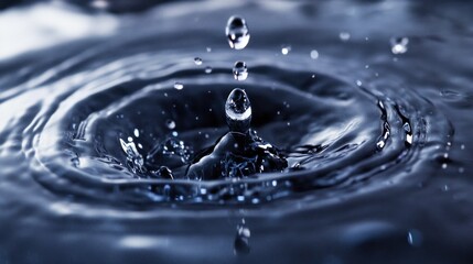 Poster - Water Droplet Impacting Still Water Surface Creating Ripples