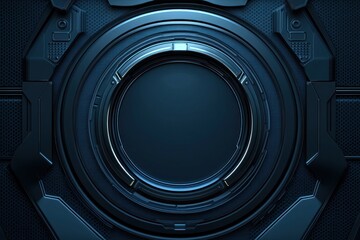 Poster - Abstract Dark Blue Futuristic Technological Interface Design
