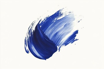 Leinwandbilder - Abstract Blue Paint Stroke On White Background