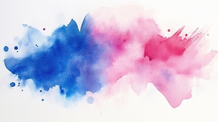 Aufkleber - Abstract Watercolor Painting Blue Pink Hues