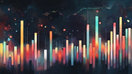 Leinwandbilder - Abstract Colorful Vertical Bars Art Design