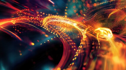 Leinwandbilder - Abstract swirling light patterns in vibrant colors