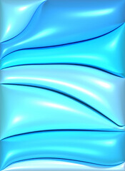 Aufkleber - Inflated blue glitter waves, 3D rendering illustration