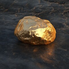 Poster - Pure gold from the mine on black background. Closeup of gold nugget. Finance and business concept.