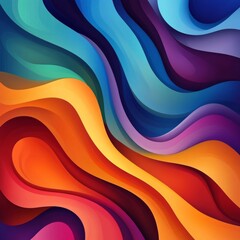 Aufkleber - Abstract color wave lines elegant vector illustration background vector