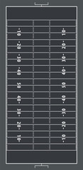 Wall Mural - American football field in line style. American Football Pitch Outline  Illustration. Black outline art on white background scheme. Vector