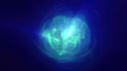 Poster - A luminous blue energy sphere core floating in a dark void, evoking a sense of technology and futuristic power. Great for sci-fi and tech themes