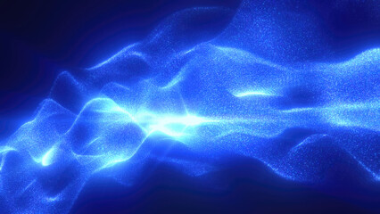 Poster - A mesmerizing blue energy form, with a soft glow and particle texture, resembling cosmic or mystical energy background