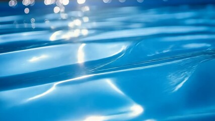 Poster - Rippling blue water reflects sunlight creating shimmering patterns on surface