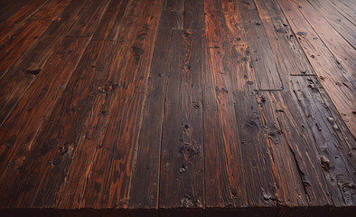 Aufkleber - Wooden floor with a brown color. The floor is made of wood