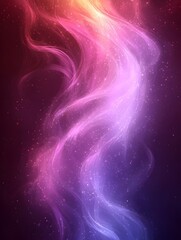 Poster - A vibrant swirl of colorful light waves in shades of purple, pink, and gold, creating a dreamy and ethereal atmosphere against a dark backdrop.