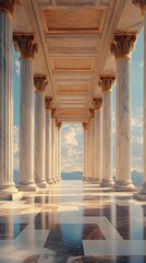 Wall Mural - Classical marble greek columns architecture high resolution hd image