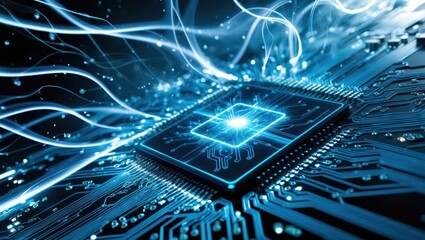 Poster - wallpaper, computer chips and energy