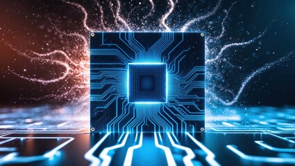Poster - wallpaper, computer chips and energy