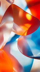 Poster - Smooth, curving shapes intertwine, their translucent surfaces catching and reflecting light, creating a vibrant and abstract composition with a colorful pattern