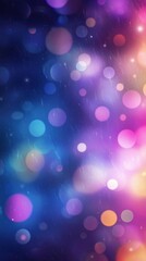Poster - Blurred colorful bokeh lights create a festive atmosphere despite the rain falling on a dark night, adding a touch of magic and vibrancy to the scene