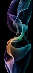 Poster - Colorful smoke is creating abstract shapes on a black background, forming a visually appealing design with vibrant hues and swirling patterns