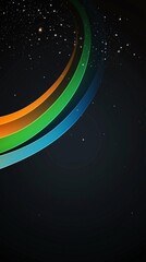 Poster - Colorful, smooth lines curving gracefully across a dark, starry backdrop create an abstract depiction of the cosmos, evoking feelings of mystery and exploration in the universe