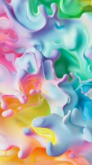 Poster - Vibrant colors of liquid paint are splashing, swirling, and mixing together, creating a dynamic and abstract design with a mesmerizing visual effect