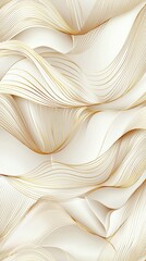 Poster - Golden lines are creating a beautiful and elegant pattern flowing on a white abstract background, suggesting a sense of luxury and sophistication