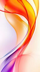 Poster - Smooth orange and purple waves are creating a dynamic and colorful abstract design on a soft white background, perfect for modern and vibrant projects
