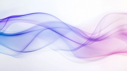 Poster - Smooth, colorful waves create a dynamic abstract composition, blending blue and purple hues on a pristine white backdrop, embodying fluidity and modern design
