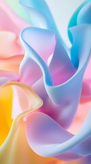 Poster - Intertwining smooth pastel-colored shapes create a captivating abstract background, offering a visually stunning foundation for various design projects and artistic endeavors