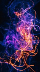 Poster - Colorful plasma energy mixing and glowing, creating a mesmerizing spectacle of light and movement on a dark background, suitable for digital art, visual effects, and abstract projects