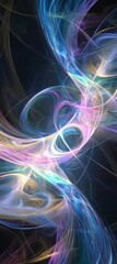 Poster - Colorful swirling fractal light painting effect creates a dynamic and vibrant abstract background, perfect for digital art, graphic design, and motion graphics projects