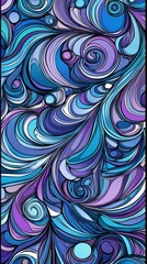 Poster - Colorful swirls and lines intertwining create a mesmerizing abstract pattern, evoking a sense of fluidity and motion with its psychedelic design