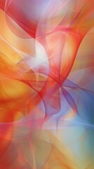 Poster - Smooth and flowing abstract waves in shades of red, orange, and blue create a vibrant and dynamic background, perfect for various design projects
