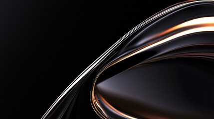 Poster - Smooth, elegant black and gold metallic curves create a luxurious and modern abstract background, perfect for designs, websites, or presentations seeking a touch of sophistication and dynamism