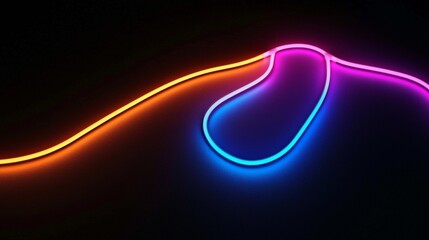 Poster - Glowing colorful neon lights illuminate the dark space, creating a vibrant and futuristic design ideal for modern projects and dynamic backgrounds
