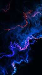 Poster - Vibrant blue and orange smoke swirling and curling against a dark backdrop, creating an ethereal and abstract spectacle filled with dynamic energy and mystery