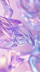 Poster - Smooth, translucent shapes in vibrant purple and blue hues intertwine and swirl against a soft pink backdrop, creating a mesmerizing and dreamlike visual experience