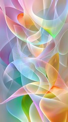 Poster - Pastel-colored abstract design featuring flowing lines and blending shapes, creating a captivating and dynamic composition that evokes a sense of lightness and ethereal beauty