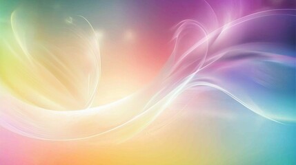 Poster - Flowing smooth pastel-colored abstract waves dance across a vibrant gradient background, creating an eye-catching and dynamic visual experience that captivates the senses