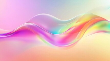 Poster - Flowing smoothly, colorful pastel waves create an abstract design, evoking a dreamy and soft atmosphere. The elegant curves and dynamic motion enhance the vibrant beauty of the composition