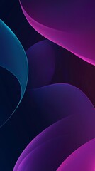 Poster - Smooth, curved shapes in vibrant purple and cool blue create a dynamic and modern abstract background, perfect for digital art, graphic design projects, or presentations
