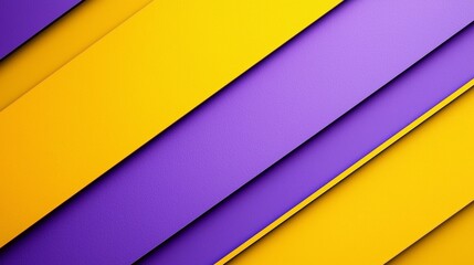 Poster - Vibrant yellow and purple stripes intersect diagonally, creating a dynamic and visually appealing pattern with contrasting colors and geometric precision