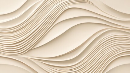 Poster - Smooth, undulating beige waves create a sophisticated and luxurious backdrop, ideal for design projects seeking a touch of elegance and fluidity