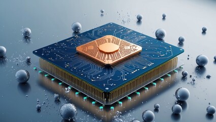 Poster - wallpaper, computer chips and energy