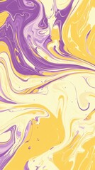 Poster - Purple and yellow paint swirling together, creating a vibrant abstract marble effect. Ideal for backgrounds, posters, and various design elements, enhancing any creative project