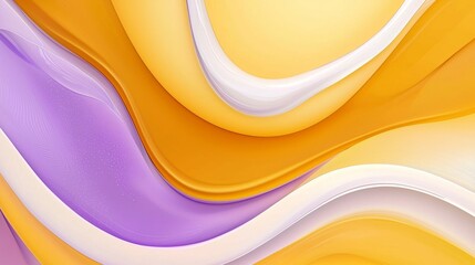 Poster - Smooth yellow and purple waves are flowing and blending seamlessly, creating a vibrant and modern abstract background with a touch of elegance