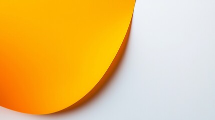 Poster - Vibrant orange paper curling against a clean white backdrop creating a dynamic and contrasting abstract composition with potential for copy space