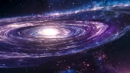 Wall Mural - Cosmic spiral galaxy swirling in vibrant colors against the dark universe backdrop