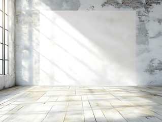 Poster - High professional photo studio with large white backdrop and lighting, industrial design concept