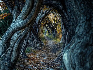 Poster - Magical fantasy wood, large treest and dark colors